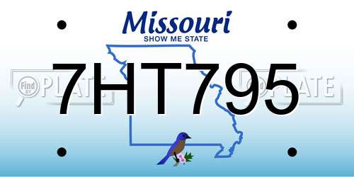 7HT795 Missouri License Plate
