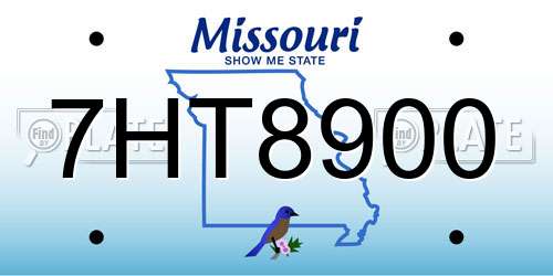 7HT8900 Missouri License Plate