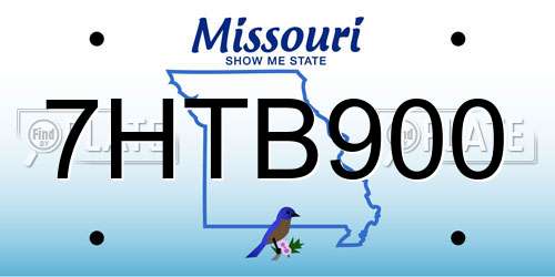 7HTB900 Missouri License Plate