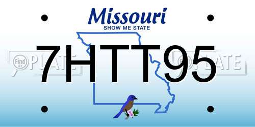 7HTT95 Missouri License Plate
