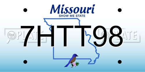 7HTT98 Missouri License Plate
