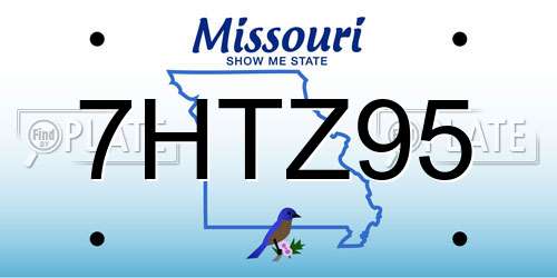 7HTZ95 Missouri License Plate