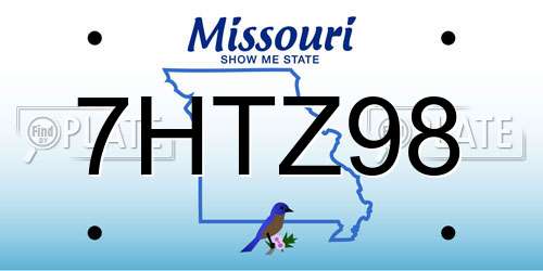 7HTZ98 Missouri License Plate