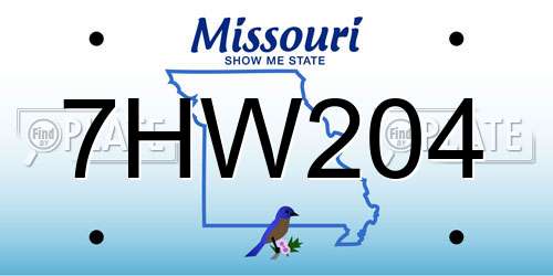 7HW204 Missouri License Plate