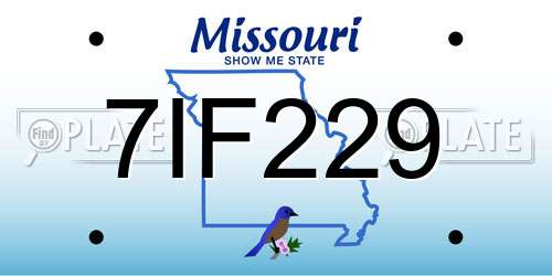 7IF229 Missouri License Plate