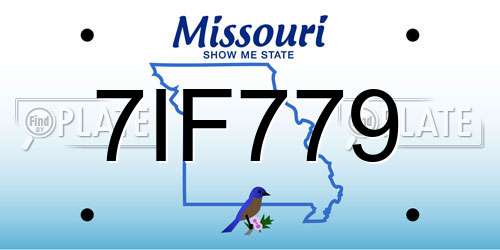 7IF779 Missouri License Plate
