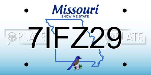 7IFZ29 Missouri License Plate
