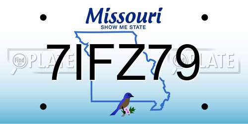 7IFZ79 Missouri License Plate