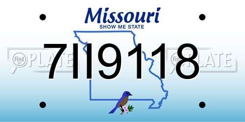 7II9118 Missouri License Plate