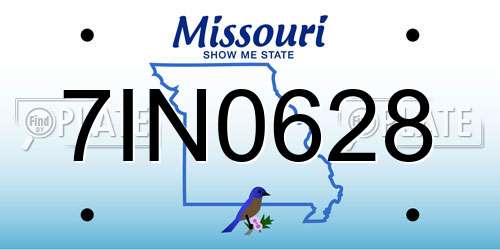 7IN0628 Missouri License Plate