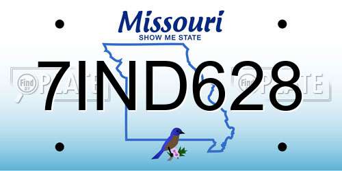 7IND628 Missouri License Plate
