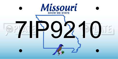 7IP9210 Missouri License Plate