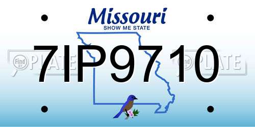 7IP9710 Missouri License Plate