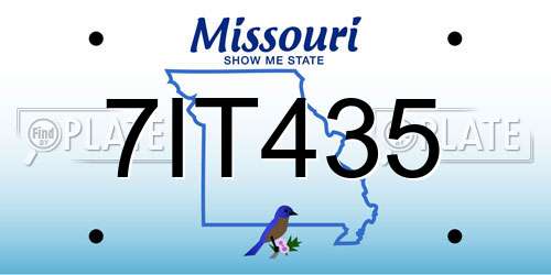 7IT435 Missouri License Plate