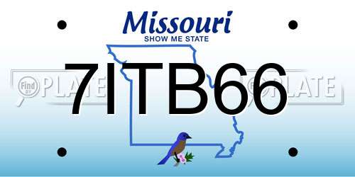 7ITB66 Missouri License Plate