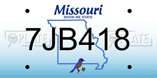 7JB418 Missouri License Plate
