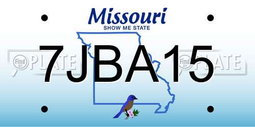 7JBA15 Missouri License Plate