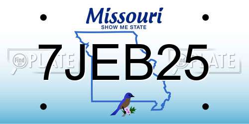 7JEB25 Missouri License Plate