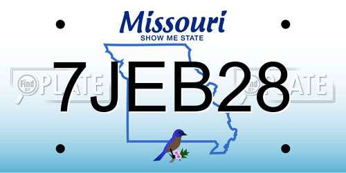 7JEB28 Missouri License Plate