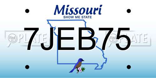 7JEB75 Missouri License Plate