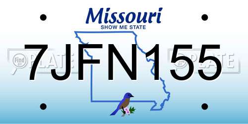 7JFN155 Missouri License Plate