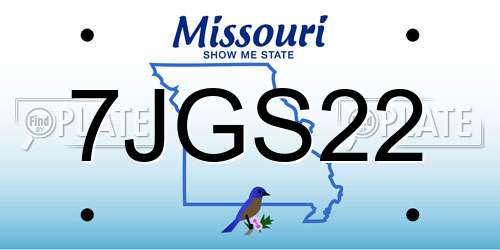 7JGS22 Missouri License Plate
