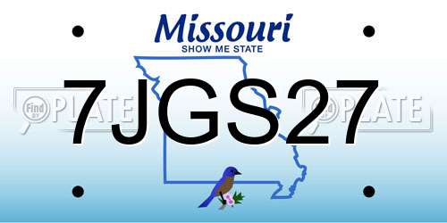 7JGS27 Missouri License Plate