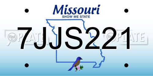 7JJS221 Missouri License Plate