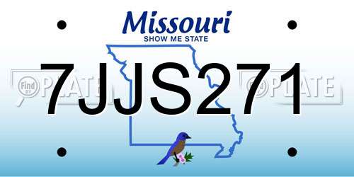 7JJS271 Missouri License Plate