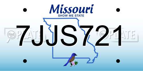 7JJS721 Missouri License Plate