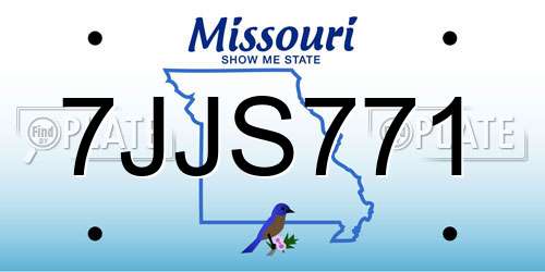 7JJS771 Missouri License Plate