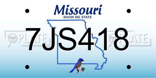 7JS418 Missouri License Plate