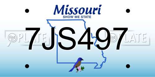 7JS497 Missouri License Plate