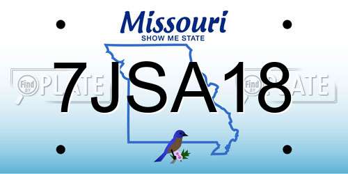 7JSA18 Missouri License Plate