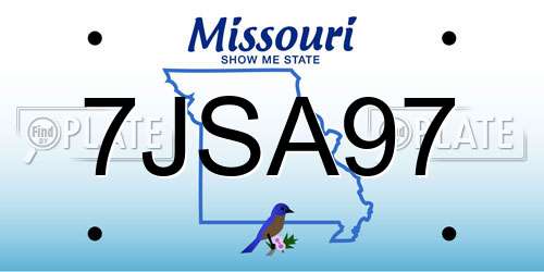 7JSA97 Missouri License Plate
