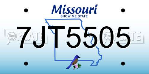 7JT5505 Missouri License Plate