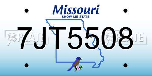 7JT5508 Missouri License Plate