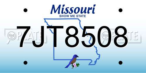 7JT8508 Missouri License Plate