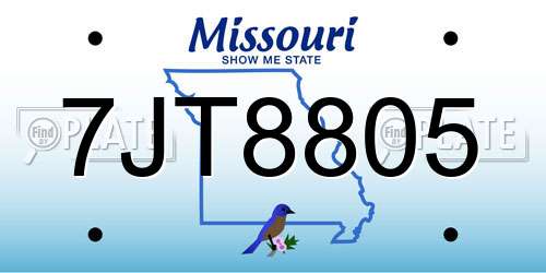 7JT8805 Missouri License Plate