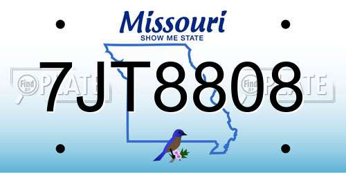 7JT8808 Missouri License Plate
