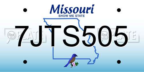7JTS505 Missouri License Plate
