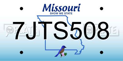 7JTS508 Missouri License Plate