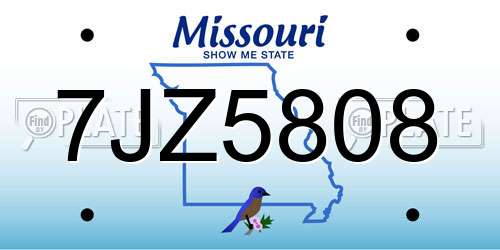 7JZ5808 Missouri License Plate