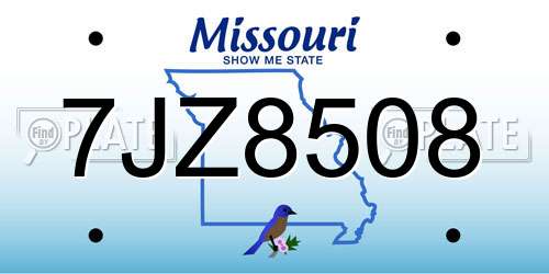 7JZ8508 Missouri License Plate