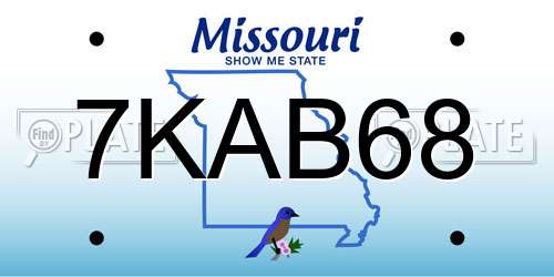 7KAB68 Missouri License Plate