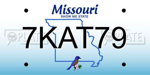 7KAT79 Missouri License Plate