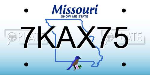 7KAX75 Missouri License Plate