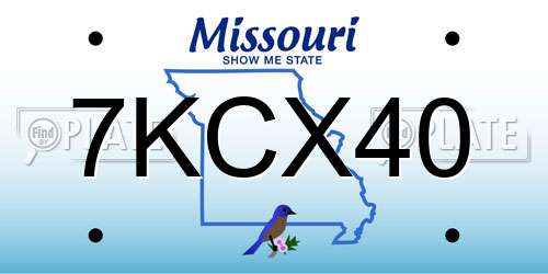7KCX40 Missouri License Plate
