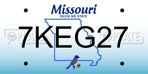 7KEG27 Missouri License Plate