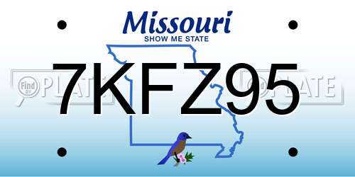 7KFZ95 Missouri License Plate